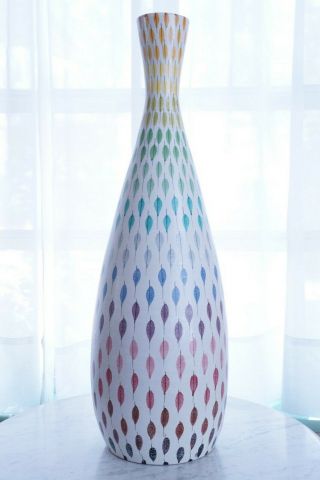 Aldo Londi Multi - Colored Feather Table Lamp Base Bitossi Plume Ceramic Italy Mcm