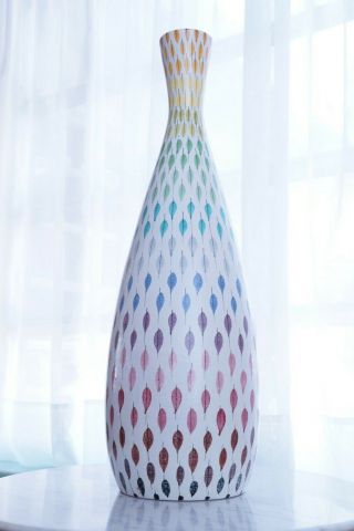 Aldo Londi Multi - Colored Feather Table Lamp Base Bitossi Plume Ceramic Italy MCM 2