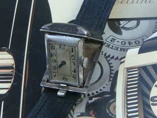 Art Deco Swiss Blancpain Rolls Silver Vintage Mens Watch Fliptop Project