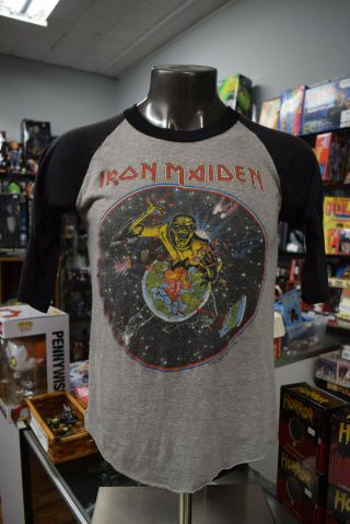 Iron Maiden World Piece Tour 83 1983 True Vintage Shirt Beast On The Run Large