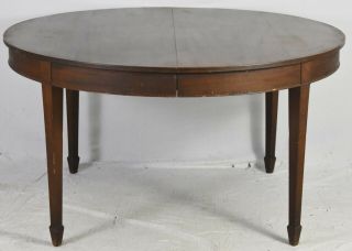 Potthast Brothers Mahogany Round Dining Table Inlays Williamsburg Federal Style