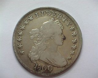 1800 Draped Bust Silver Dollar Fine Rare R - 2,  B - 16