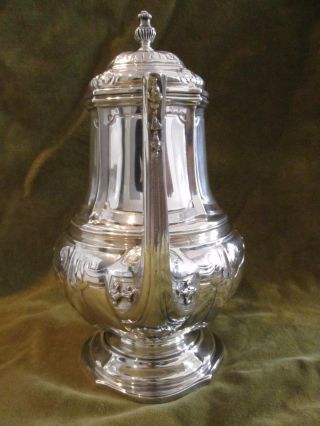 Gorgeous late 19th c french sterling silver tea pot Louis XIV st 860g 30,  3oz 4