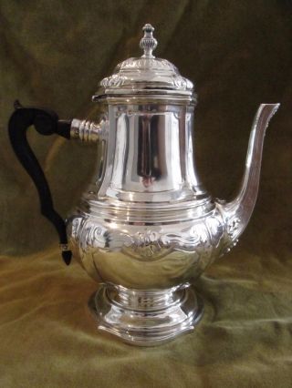 Gorgeous late 19th c french sterling silver tea pot Louis XIV st 860g 30,  3oz 5