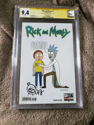Rick And Morty 1 Nm,  9.  4 Cgc.  Rare Witnessed Sig Kyle Starks Tv