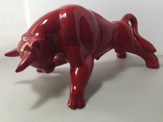 Vintage Royal Haeger Angry Red Bull 18  Long