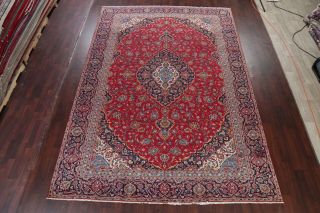 VINTAGE TRADITIONAL FLORAL RED LARGE AREA RUG HAND - KNOTTED LIVING ROOM WOOL 9x13 3