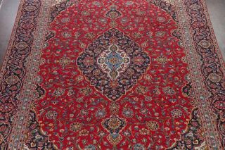 VINTAGE TRADITIONAL FLORAL RED LARGE AREA RUG HAND - KNOTTED LIVING ROOM WOOL 9x13 4