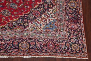 VINTAGE TRADITIONAL FLORAL RED LARGE AREA RUG HAND - KNOTTED LIVING ROOM WOOL 9x13 6