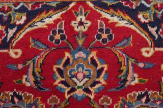 VINTAGE TRADITIONAL FLORAL RED LARGE AREA RUG HAND - KNOTTED LIVING ROOM WOOL 9x13 7
