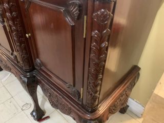 Antique Mahogany Chippendale China Cabinet Buffet 5