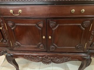 Antique Mahogany Chippendale China Cabinet Buffet 7