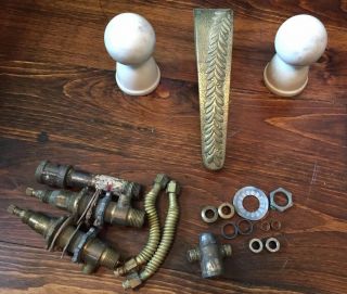 Vintage Ornate Bathroom Faucet With Marble Ball Handles Brass Sherle Wagner