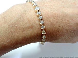 Vintage Approx 2.  5tcw Fine White Diamond Graduated 14k Gold Tennis Bracelet 6