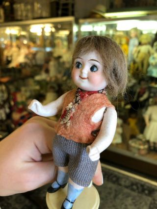 Delightful Antique 5.  5” All Bisque Kestner Googly Doll 292 Hairline On Torso 5