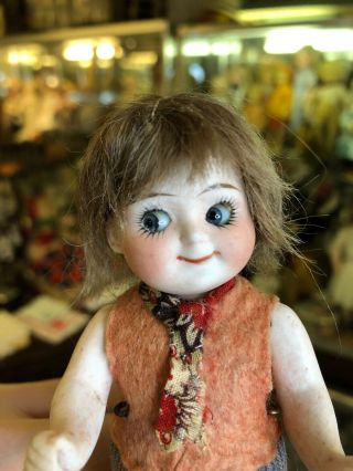 Delightful Antique 5.  5” All Bisque Kestner Googly Doll 292 Hairline On Torso 6