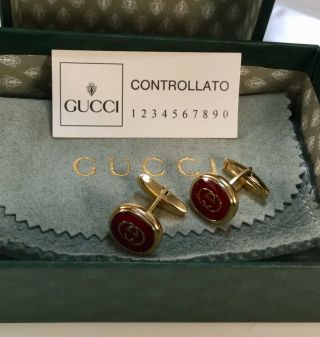 Vintage Gucci Interlocking Gs Gold Tone Rare Set W/box