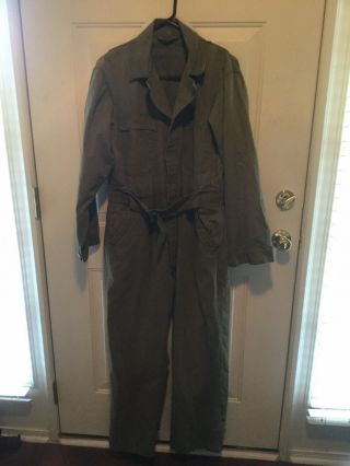 Vintage Wwii Us Army Coveralls,  Hbt,  1 Piece Model 1 Suit,  13 Stars On Buttons