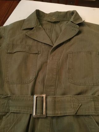 Vintage WWII US Army Coveralls,  HBT,  1 Piece Model 1 Suit,  13 Stars On Buttons 3