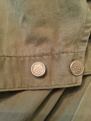 Vintage WWII US Army Coveralls,  HBT,  1 Piece Model 1 Suit,  13 Stars On Buttons 5