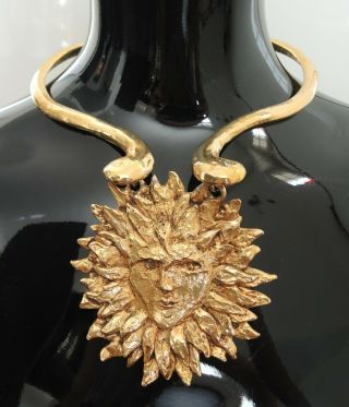 Rare Ysl «sun» Necklace,  Design Robert Goossens For Yves Saint Laurent 1980’s