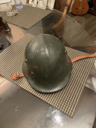 Antique Vintage Wwii Ww2 U.  S Military Helmet