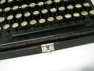 Vintage 1920 ' s Underwood Standard 4 Bank Portable Typewriter w Case Glass Keys 4