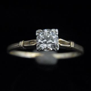 Antique Diamond Engagement Ring Old European Cut 14k Gold Promise Estate Bridal