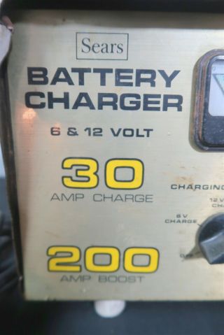 Sears 934.  71830 30 Amp 200A Boost 6/12 Volt Battery Charger Vintage 3
