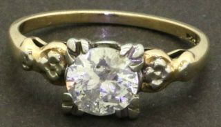 Antique Victorian 14k 2 - Tone Gold 1.  1ct Diamond Wedding/engagement Ring Size 6.  5