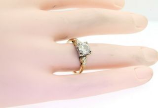 Antique Victorian 14K 2 - tone gold 1.  1CT diamond wedding/engagement ring size 6.  5 6