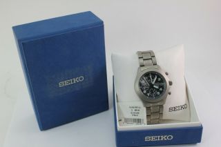 Seiko Chronograph Titanium 7t62 - 0bz0 Alarm Chronograph 200m W.  R.  Watch Fs