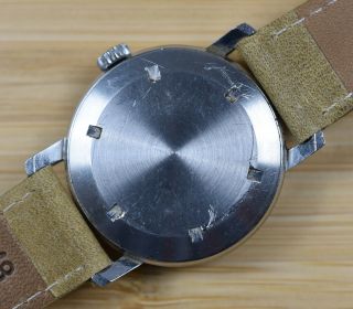 Vintage WITTNAUER Stainless Steel Automatic Date Men ' s Watch Brown Leather Band 4
