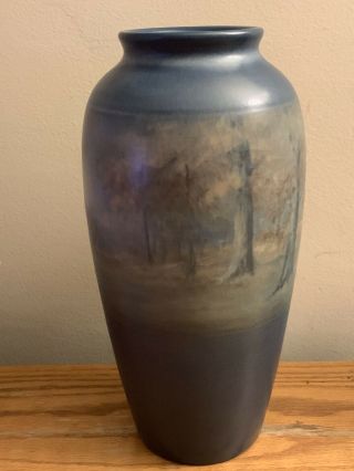 Antique Rookwood Vellum Tall Vase Signed Ed Diers 1917 Scenic 5