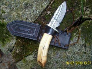 Vintage Custom Stag Loveless Style Drop Point Scagel Usa Hunting Knife