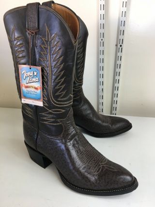 Vintage Tony Lama Exotic Leather Western Cowboy Boots Men’s 11.  5 D