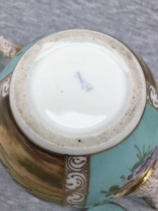 Antique 19thC Dresden Hand Painted Porcelain Teapot 11