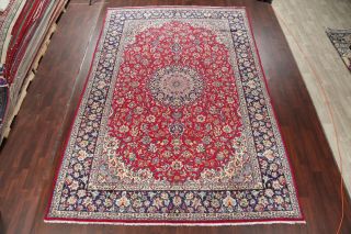 Traditional Floral RED Najafabad Area Rug VINTAGE Hand - made Oriental WOOL 10x14 3