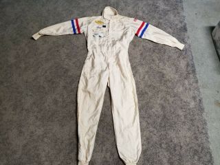 Vintage Simpson Racing Suit Xl White Red Blue Jaguar Racing Patches Made In Usa