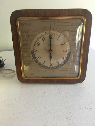 Rare Vtg 1930s Telechron " The Explorer " 8 Fo 3 Time Zone Desk Clock