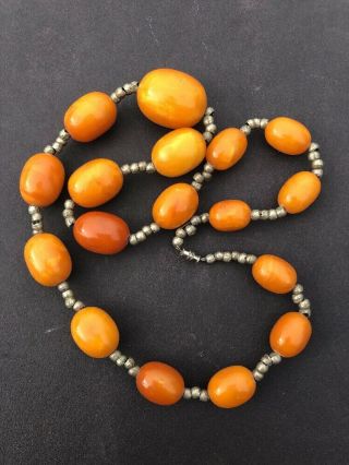 59 grams Antique Baltic Egg Yolk Butterscotch Amber Prayer Beads 5