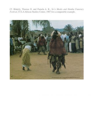 AFRICAN TRIBAL HEMBA MISI GWA SO ' O SOKO MASK COSTUME DRC CONGO EXHIBITED IN 2012 10
