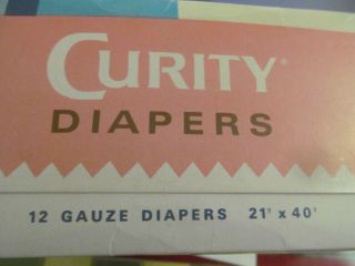Vintage of 12 Kendall Curity Cloth Diapers 21 