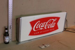 RARE 1950S DRINK COCA COLA SIGN OF TASTE LIGHTED SIGN FISHTAIL COKE 4