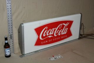 RARE 1950S DRINK COCA COLA SIGN OF TASTE LIGHTED SIGN FISHTAIL COKE 5