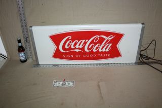 RARE 1950S DRINK COCA COLA SIGN OF TASTE LIGHTED SIGN FISHTAIL COKE 6