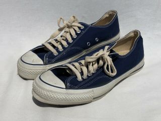 Vintage Converse Chuck Taylor Blue Oxford All Star Shoes Sz 8.  5 70s White Label