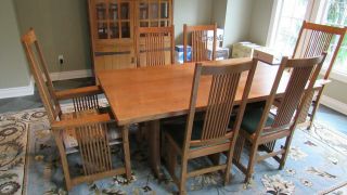 Stickley Mission Dining Room Table Set Oak