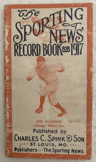 1917 Sporting News Record Book Shoeless Joe Jackson Black Sox Rare