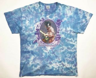 Vtg 90s Jimi Hendrix Gypsy Eyes Blue And Purple Tye Dye Shirt Sz Xl